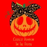 Coolest Pumpkin In The Patch Jackolantern Leopard Head Scarf Cool Gift Santa Hat thumb 1