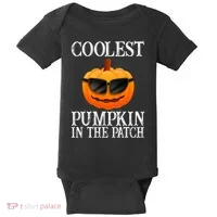 Coolest Pumpkin In The Patch Funny Halloween Baby Bodysuit thumb 0