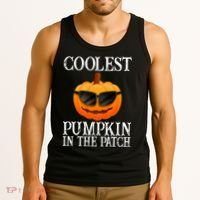 Coolest Pumpkin In The Patch Funny Halloween Tank Top thumb 3