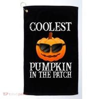 Coolest Pumpkin In The Patch Funny Halloween Golf Towel thumb 0