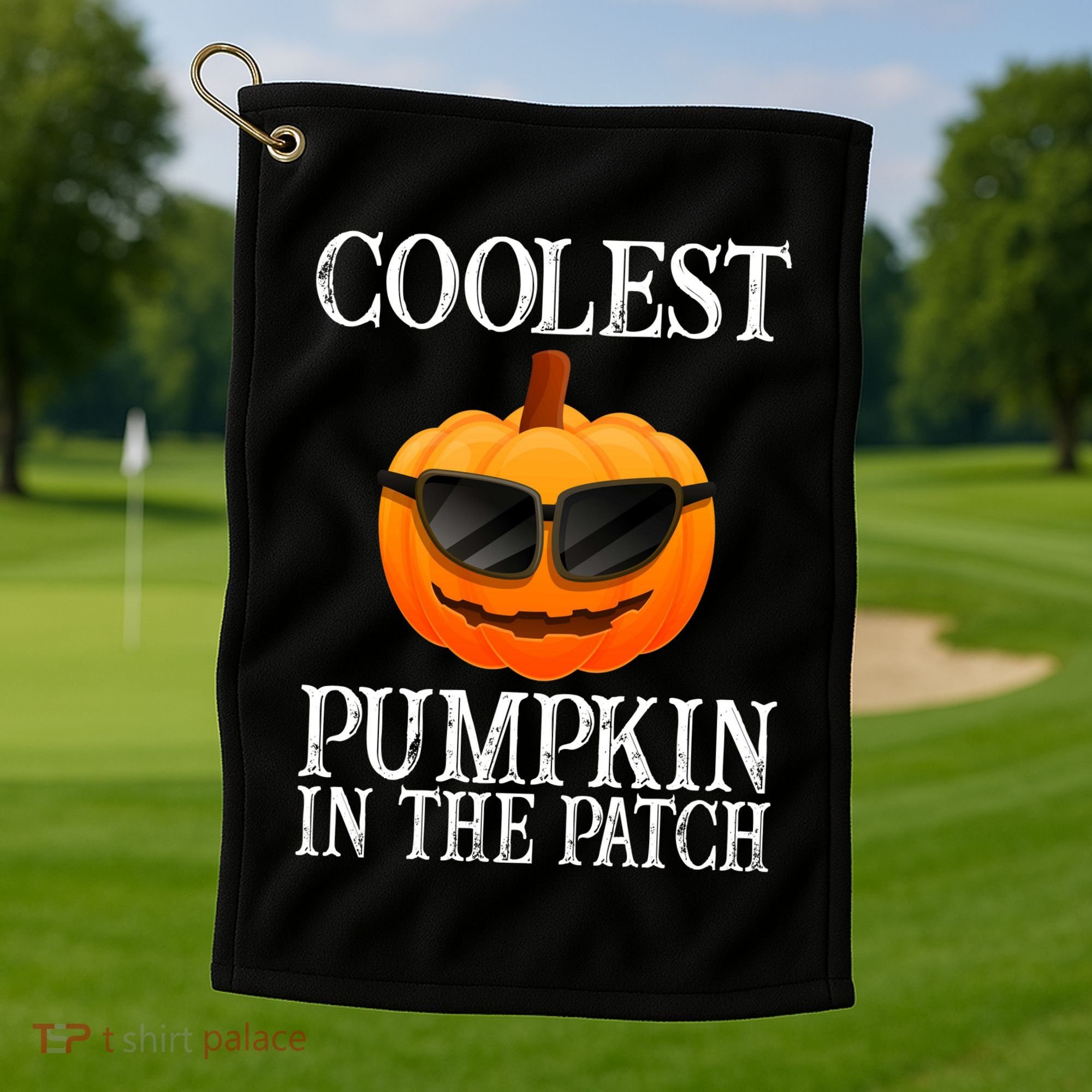Coolest Pumpkin In The Patch Funny Halloween Golf Towel