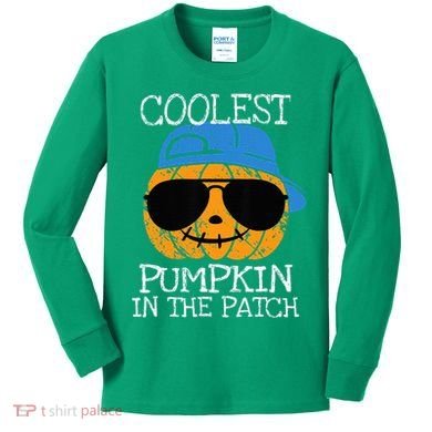 Coolest Pumpkin In The Patch Halloween Kids Long Sleeve Shirt