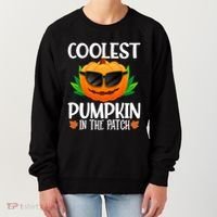 Coolest Pumpkin In The Patch Sunglasses Pumpkin Halloween Gift Women's Sweatshirt thumb 0