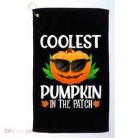 Coolest Pumpkin In The Patch Sunglasses Pumpkin Halloween Gift Golf Towel thumb 0