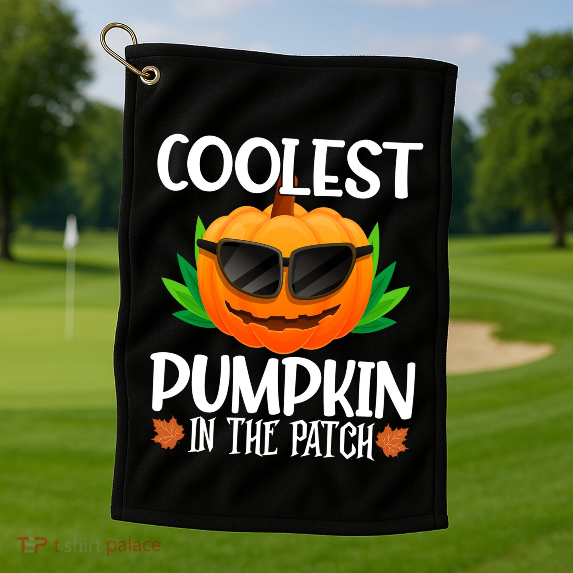 Coolest Pumpkin In The Patch Sunglasses Pumpkin Halloween Gift Golf Towel