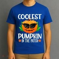 Coolest Pumpkin In The Patch Sunglasses Pumpkin Halloween Gift T-Shirt thumb 3