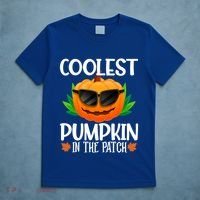 Coolest Pumpkin In The Patch Sunglasses Pumpkin Halloween Gift T-Shirt thumb 5
