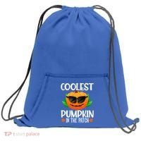 Coolest Pumpkin In The Patch Sunglasses Pumpkin Halloween Gift Sweatshirt Cinch Pack Bag thumb 0