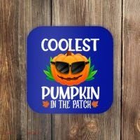 Coolest Pumpkin In The Patch Sunglasses Pumpkin Halloween Gift Coaster thumb 0