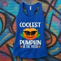 Coolest Pumpkin In The Patch Sunglasses Pumpkin Halloween Gift Women's Tank Top thumb 3
