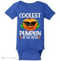 Coolest Pumpkin In The Patch Sunglasses Pumpkin Halloween Gift Baby Bodysuit thumb 0