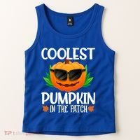 Coolest Pumpkin In The Patch Sunglasses Pumpkin Halloween Gift Tank Top thumb 2