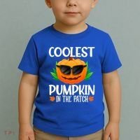 Coolest Pumpkin In The Patch Sunglasses Pumpkin Halloween Gift Toddler T-Shirt thumb 2