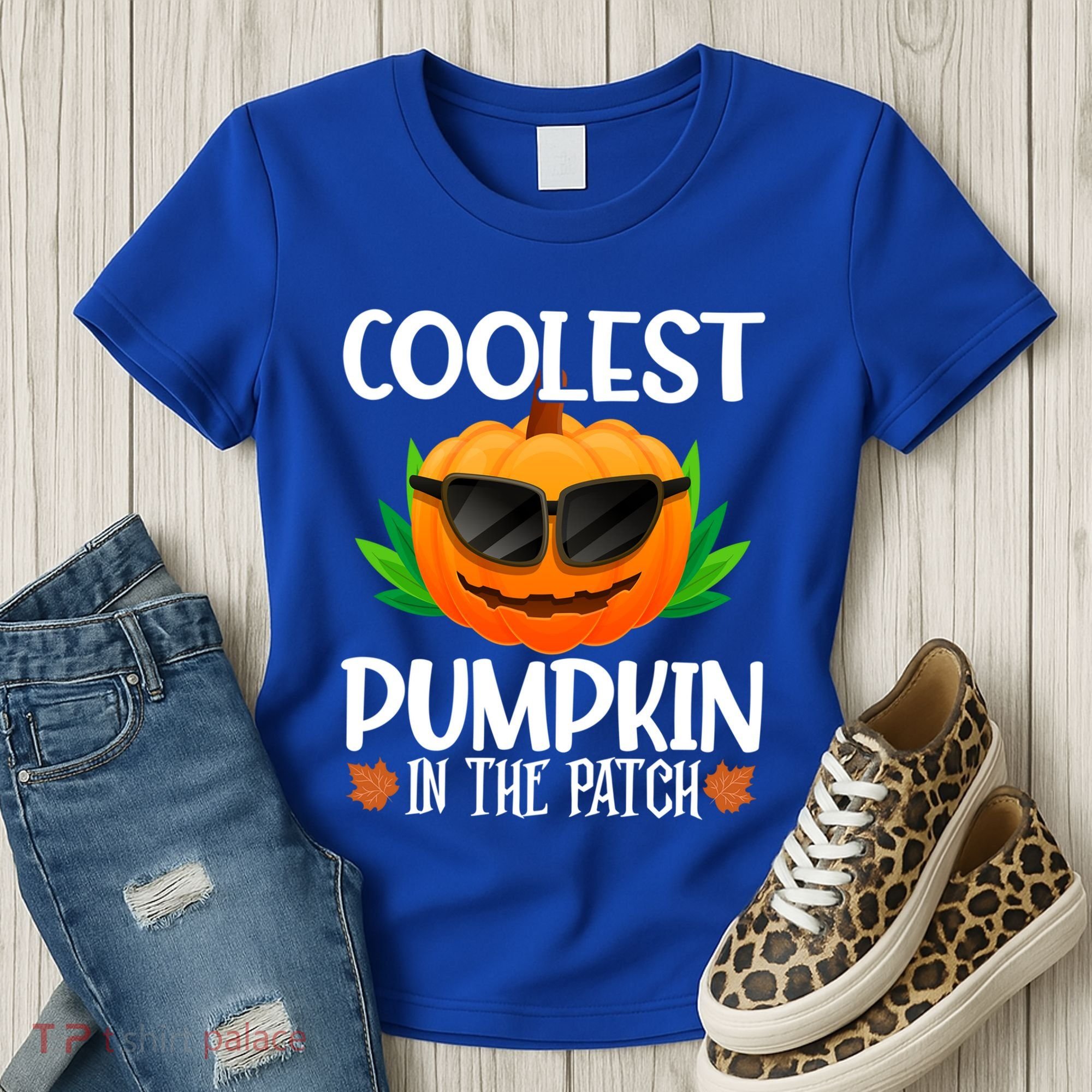 Coolest Pumpkin In The Patch Sunglasses Pumpkin Halloween Gift Women's T-Shirt