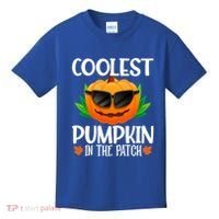 Coolest Pumpkin In The Patch Sunglasses Pumpkin Halloween Gift Kids T-Shirt thumb 0