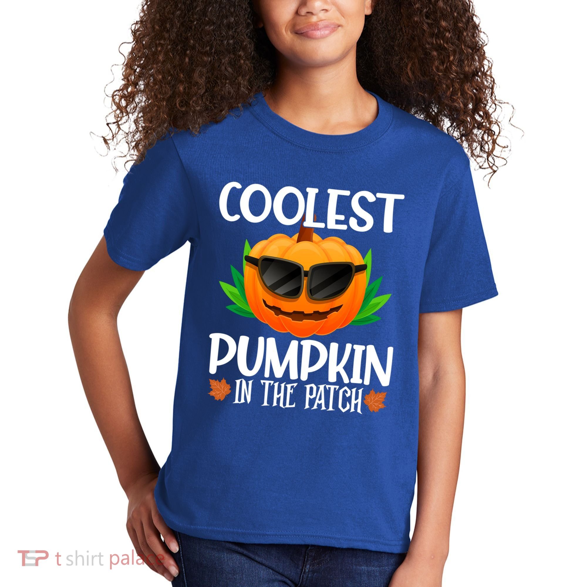 Coolest Pumpkin In The Patch Sunglasses Pumpkin Halloween Gift Kids T-Shirt