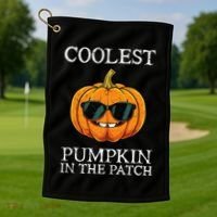Coolest Pumpkin In The Patch Halloween Golf Towel thumb 1