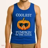 Coolest Pumpkin In The Patch Halloween Tank Top thumb 3