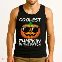 Coolest Pumpkin In The Patch Funny Halloween Tank Top thumb 3