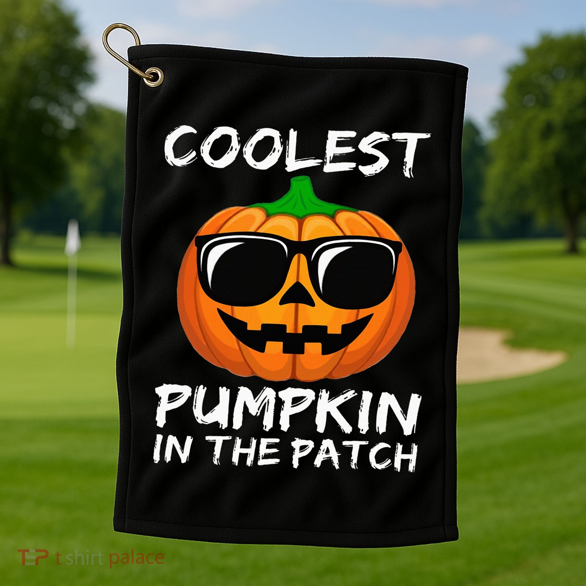 Coolest Pumpkin In The Patch Funny Halloween Golf Towel