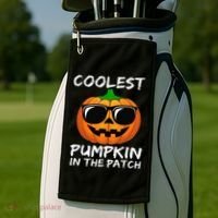 Coolest Pumpkin In The Patch Funny Halloween Golf Towel thumb 2
