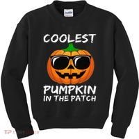 Coolest Pumpkin In The Patch Funny Halloween Kids Sweatshirt thumb 0
