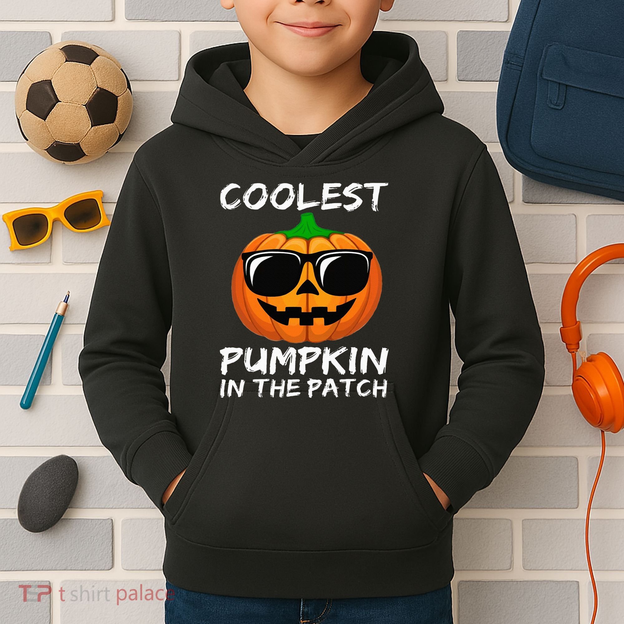 Coolest Pumpkin In The Patch Funny Halloween Kids Hoodie