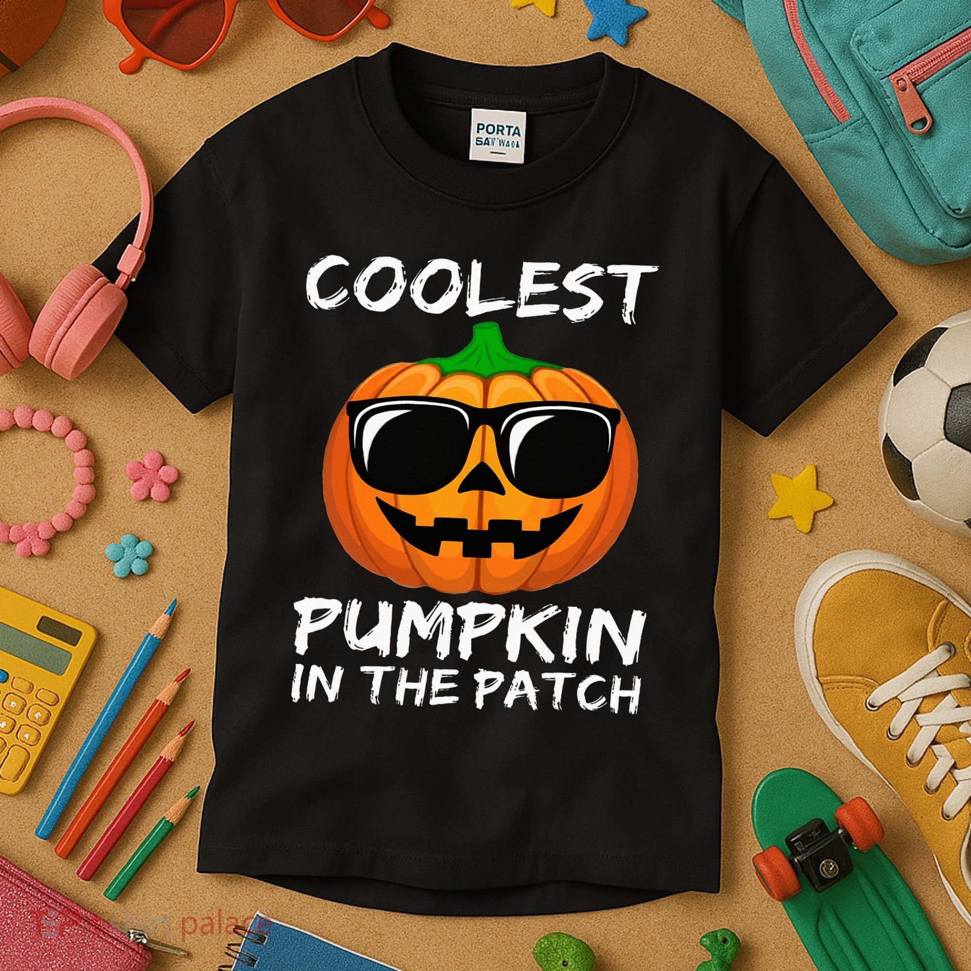 Coolest Pumpkin In The Patch Funny Halloween Kids T-Shirt