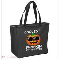 Coolest Pumpkin In The Patch Funny Halloween Tote Bag thumb 2