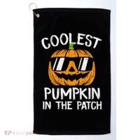 Coolest Pumpkin In The Patch Halloween Gift Golf Towel thumb 0