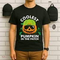 Coolest Pumpkin In The Patch Boy Pumpkin Halloween T-Shirt thumb 6