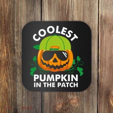 Coolest Pumpkin In The Patch Boy Pumpkin Halloween Coaster
