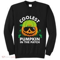 Coolest Pumpkin In The Patch Boy Pumpkin Halloween Tall Sweatshirt thumb 0