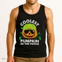 Coolest Pumpkin In The Patch Boy Pumpkin Halloween Tank Top thumb 3