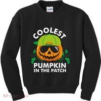 Coolest Pumpkin In The Patch Boy Pumpkin Halloween Kids Sweatshirt thumb 0