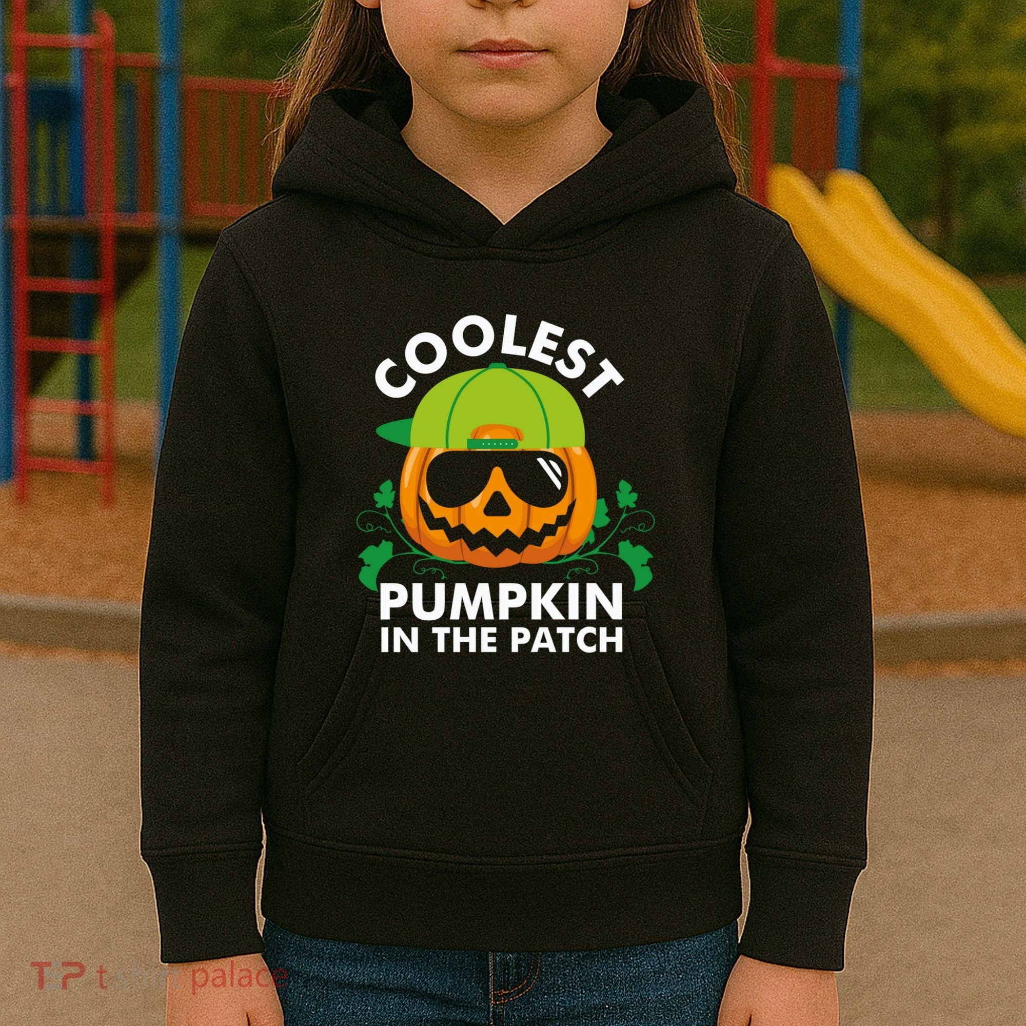Coolest Pumpkin In The Patch Boy Pumpkin Halloween Kids Hoodie