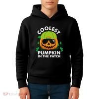 Coolest Pumpkin In The Patch Boy Pumpkin Halloween Kids Hoodie thumb 4