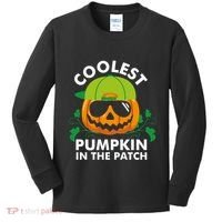 Coolest Pumpkin In The Patch Boy Pumpkin Halloween Kids Long Sleeve Shirt thumb 0