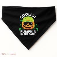 Coolest Pumpkin In The Patch Kids Boy Pumpkin Halloween USA-Made Doggie Bandana thumb 0