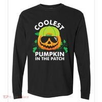Coolest Pumpkin In The Patch Kids Boy Pumpkin Halloween Comfort Colors Heavyweight Long Sleeve T-Shirt thumb 0