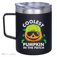 Coolest Pumpkin In The Patch Kids Boy Pumpkin Halloween 12oz Stainless Steel Coffee Mug thumb 2