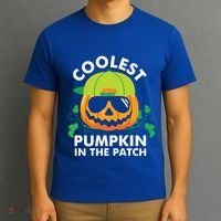 Coolest Pumpkin In The Patch Kids Boy Pumpkin Halloween T-Shirt thumb 3