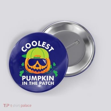 Coolest Pumpkin In The Patch Kids Boy Pumpkin Halloween Button
