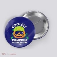 Coolest Pumpkin In The Patch Kids Boy Pumpkin Halloween Button thumb 0