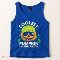 Coolest Pumpkin In The Patch Kids Boy Pumpkin Halloween Tank Top thumb 2