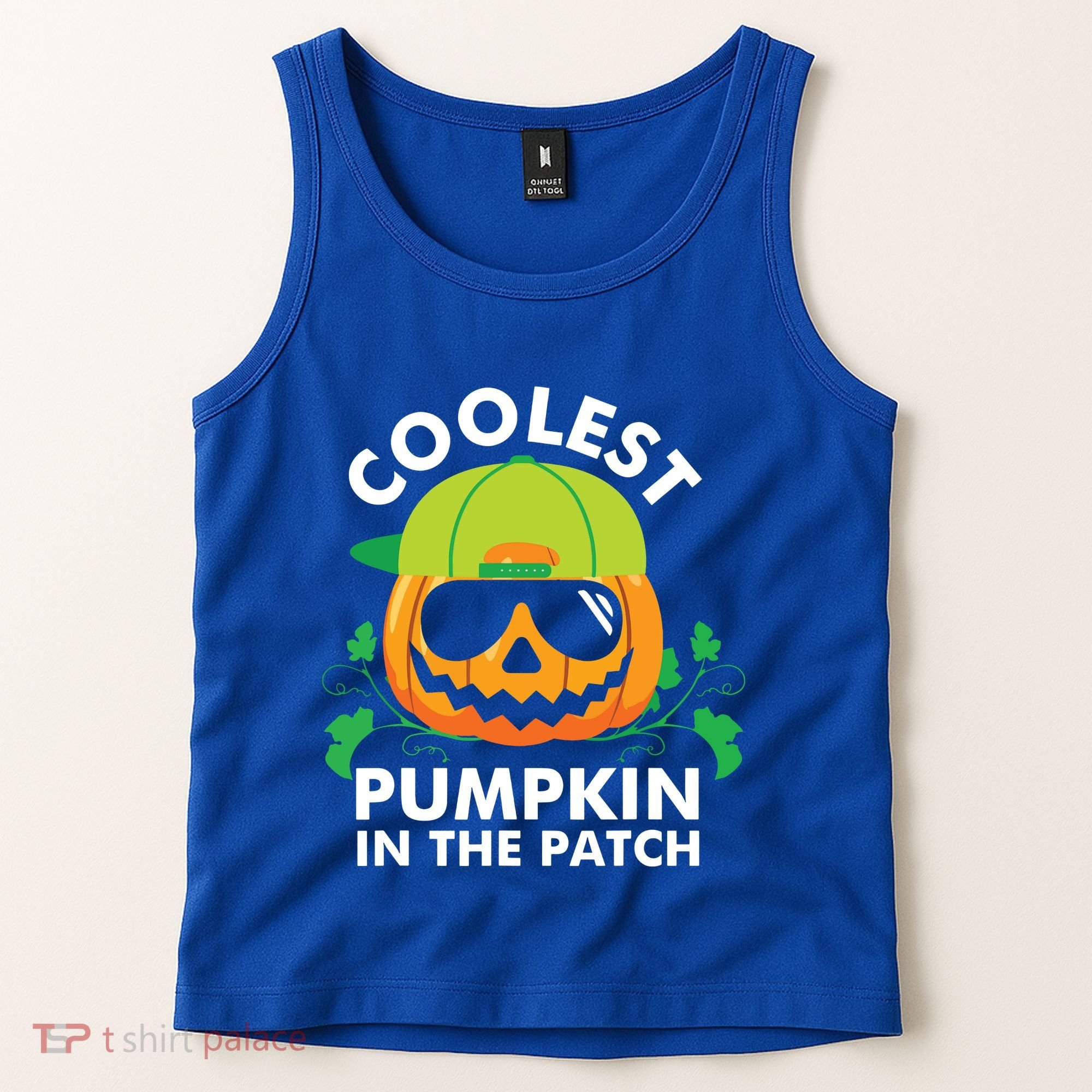 Coolest Pumpkin In The Patch Kids Boy Pumpkin Halloween Tank Top