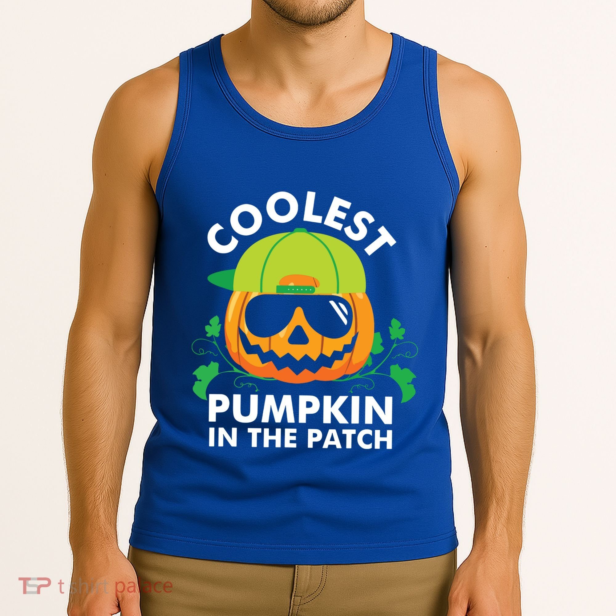 Coolest Pumpkin In The Patch Kids Boy Pumpkin Halloween Tank Top
