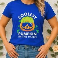Coolest Pumpkin In The Patch Kids Boy Pumpkin Halloween Women's T-Shirt thumb 2
