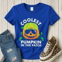 Coolest Pumpkin In The Patch Kids Boy Pumpkin Halloween Women's T-Shirt thumb 3