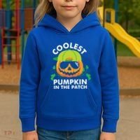 Coolest Pumpkin In The Patch Kids Boy Pumpkin Halloween Kids Hoodie thumb 3